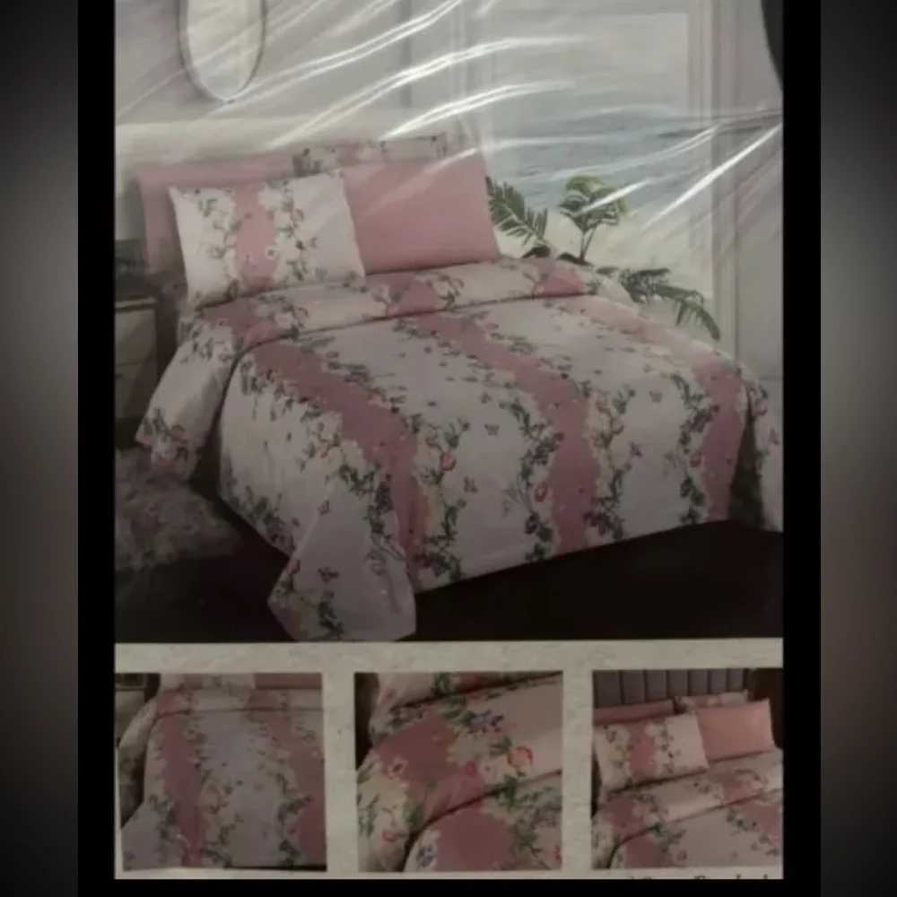 Pearl Bay 1800 Luxury Microfiber 6 Piece Bed Sheet Set Queen Sz 1 Fitted Flat